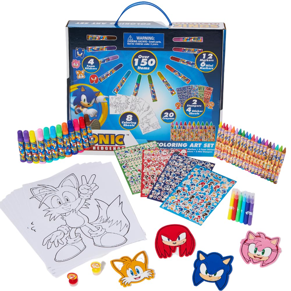 Amazon.com: Sonic the Hedgehog Coloring Art Set for Kids with